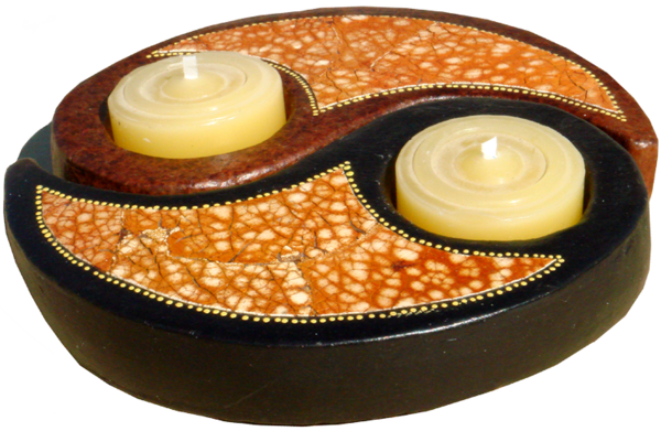 Kerzenständer Yin-Yang Kerzenhalter aus Ton, dekorative Feng Shui Handarbeit kaufen