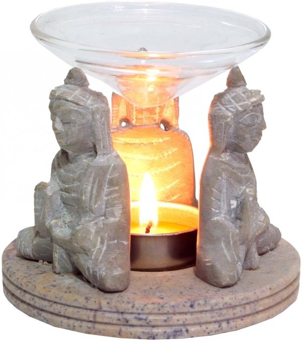 Speckstein Buddha Duftlampe Aromalampe 10 cm