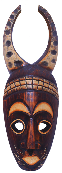 Schöne 50 cm Eule Holz Maske Owl Afrika Wandmaske Handarbeit Bali Maske88