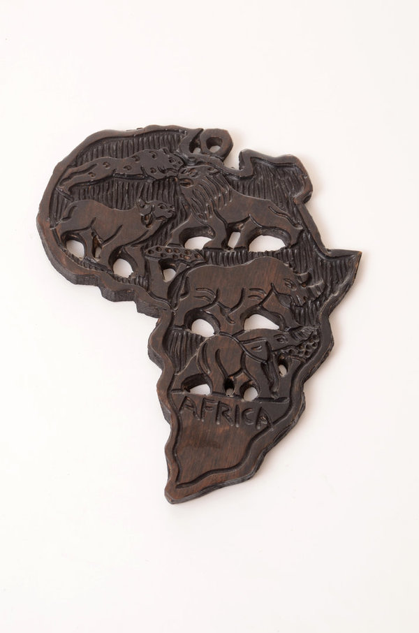 Maske Afrika Big Five aus massivem afrikanischen Fundholz,  liebevolle Handarbeit - verkauft
