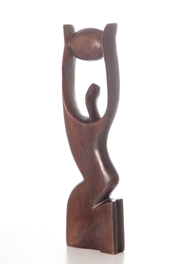 Figur abstrakt aus massivem afrikanischem Fundholz, 30 cm, liebevolle Handarbeit aus Ghana