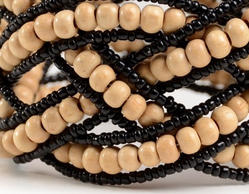 Modeschmuck Armband Bambusperle Perlen schwarz