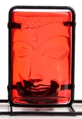 Kerzenständer Buddha Teelichthalter buntes Glas