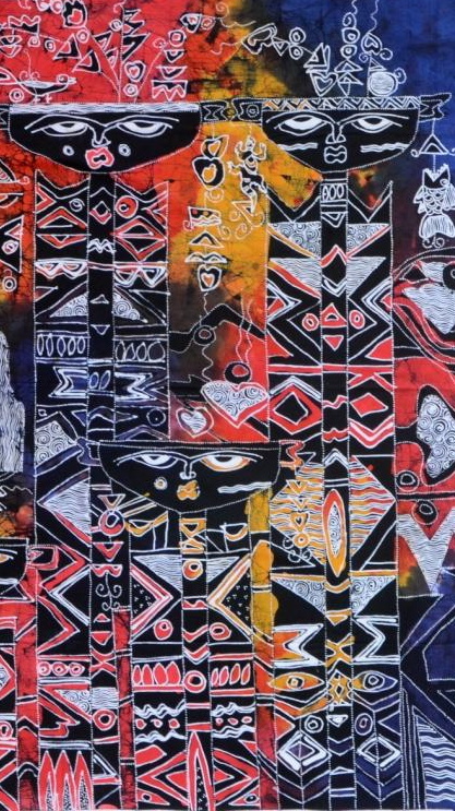 Batiken Bali Batikbild Maskenbild 90 x 100 cm