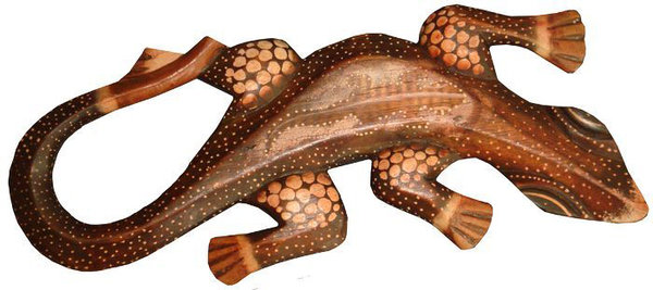 Figur Gecko Tier Salamander aus Albesiaholz 30 cm