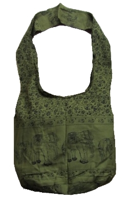 Tasche Stofftasche Beuteltasche Elefant grün