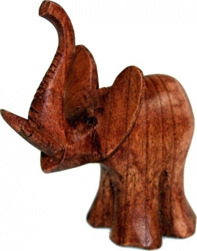 Elefanten Figur Holzelefant Skulptur 14 cm
