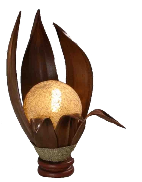 Lampe Tischlampe Leuchte Kokosblätter 50 cm