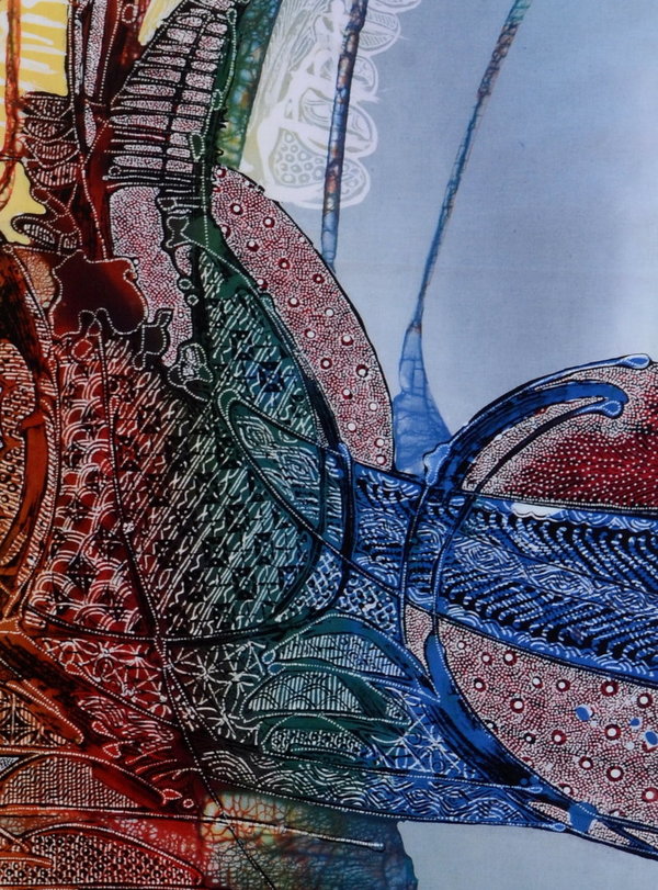 Batiken Batikbilder Bali abstrakte Figuren 75 x 90 cm