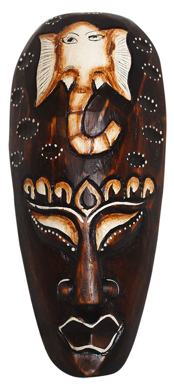 Schöne 20 cm Giraffe Holz Maske Afrika Wandmaske Handarbeit Bali Maske74 