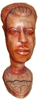 Büste Kopf Figur aus Fundholz, 22 cm, zauberhafte originale afrikanische Handarbeit