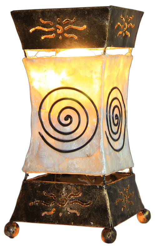 Lampen Tischlampen aus Metall mit Resin 30 cm cremefarben