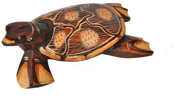 Wasser-Schildkröte Figur aus Albesiaholz 20 cm kaufen