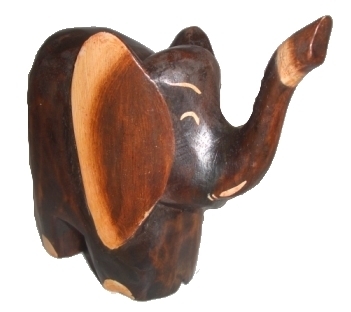 Figur Elefant Holzelefant Skulptur 15 cm