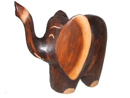 Elefant Holzelefant Figur Skulptur 15 cm
