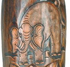 Maske Wandmaske Elefant Albesia Holz 50 cm