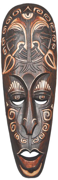 Schöne 50 cm Eule Holz Maske Owl Afrika Wandmaske Handarbeit Bali Maske88