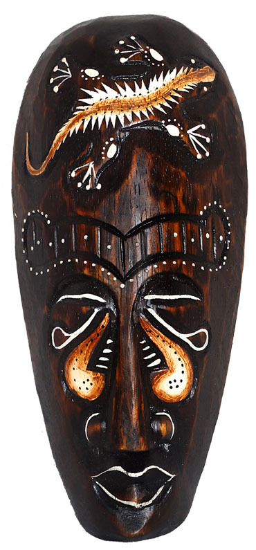 Masken Wandmasken Hängemasken Gecko-Motiv 20 cm
