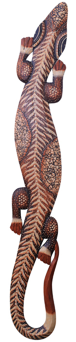 Figur Gecko Salamander aus Albesiaholz 100 cm gross