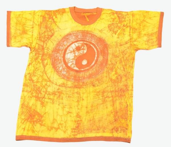 Batik T-Shirt mit Yin-Yang-Symbol, Größe M, kurzärmlig, tolles T-Shirt für Damen und Herren