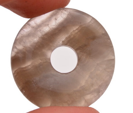 Donut Edelstein Anhänger aus Fluorit 30 mm