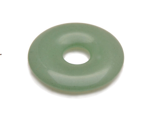 Donut Edelstein Anhänger aus Grünquarz, 30 mm, das Amulette aus der Natur, liebevolle Handarbeit