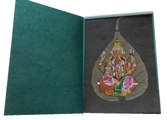 Karte Glückwunschkarte Bohdibaum Ganesha handbemalt