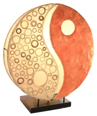 Lampe Tischlampen Ying Yang orange 30 cm