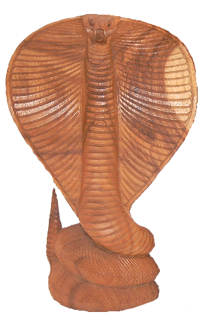Cobra Figur Holzfigur Skulptur Cobrafigur 20cm