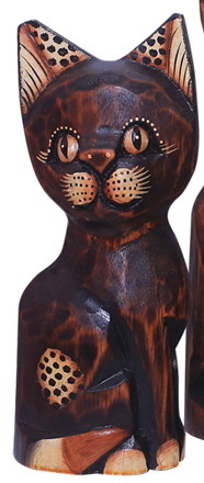 Katzen Figuren Familie aus Holz im 3-er-Set kaufen