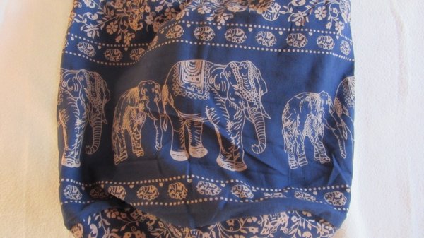 Tasche Stofftasche Beuteltasche Elefanten blau