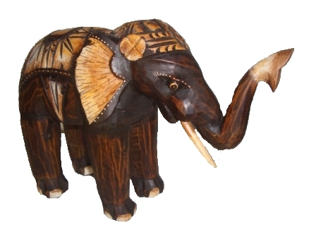 Elefanten Figur aus Albesia-Fundholz handgeschnitzt, 20 cm gross, liebevolles Elefanten-Unikat