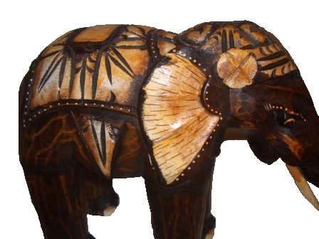 Elefant Tier Figur Skulptur Albesia Holz