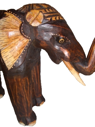 Figuren Natürliches Holz Statue des Elefanten Kleine Handwerksbetriebe 