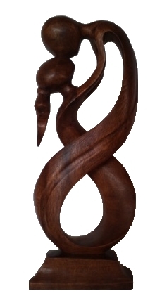Liebespaar-Figur, 30 cm, fabelhafte Feng-Shui-Figur, nachhaltige Fundholz-Handarbeit aus Bali