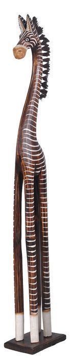 Zebra Figur Tierfigur aus Albesiaholz 80 cm gross