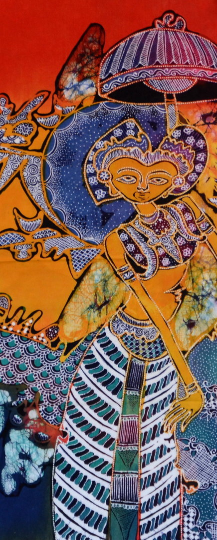 Batiken Bali Batikbild Tänzerinnen 45 x 50 cm