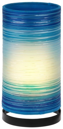 Lampe Tischlampe mit farbigen Nylon-Fäden gewickelt, balinesische Handarbeit - vergriffen