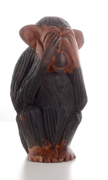 Affen Figur nichts sehen, originale afrikanische Affen-Figuren Handarbeit aus natürlichem Fundholz