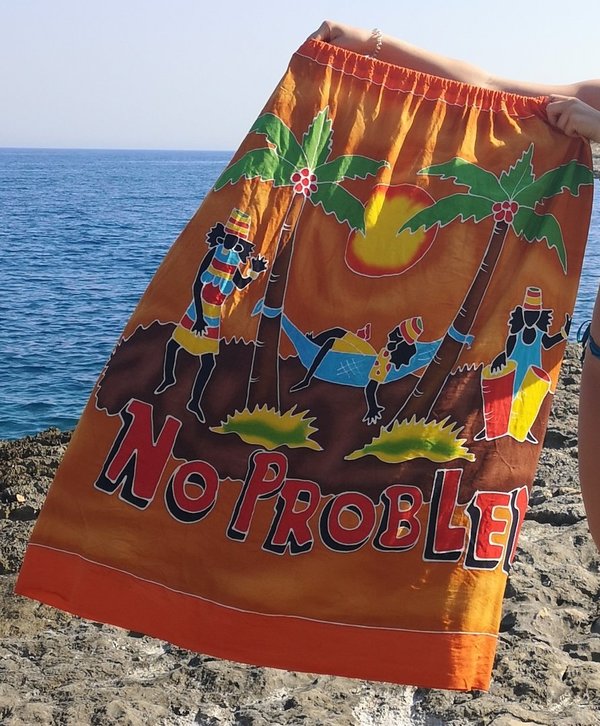 Strand Umkleide farbiges Motiv 120 cm lang - verkauft