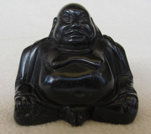 Figur meditierender Mönch aus Speckstein