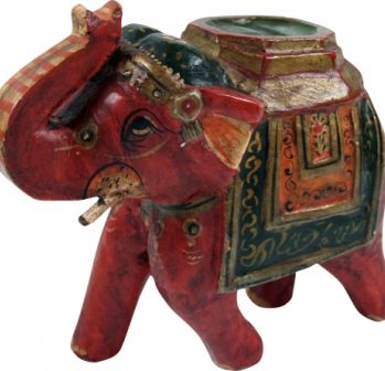 Dekorative handgeschnitzte Elefantenfigur aus afrikanischem Holz im Afrika-Deko-Shop