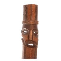Handgeschnitzte afrikanische Stand Maske aus Holz mit traditionellen Mustern