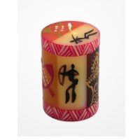 Handgefertigte afrikanische Dekokerze mit Massai-Muster