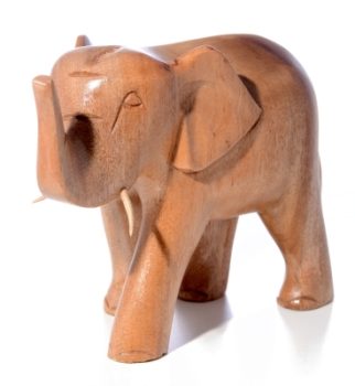 Handgefertigte afrikanische Elefantenfigur aus Massivholz, traditionelle Deko im Afrika Deko Shop