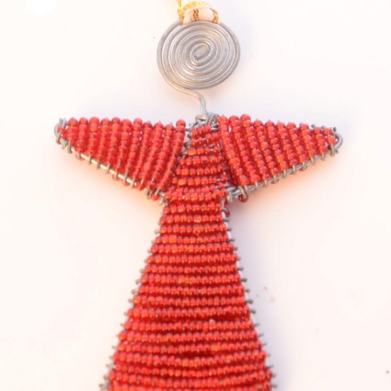 Engel Figur aus roten Glasperlen, Christbaum Anhänger, Weihnachtsdeko im Afrika-Style kaufen Engel Figur aus roten Glasperlen, Christbaum Anhänger, Weihnachtsdeko im Afrika-Style