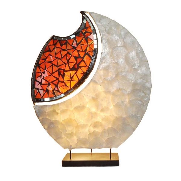 Lampe Tischlampe mit Capizscheiben und Glas Mosaik im Afrika-Deko-Shop München kaufen Lampe Tischlampe mit Capizscheiben und Glas Mosaik im Afrika-Deko-Shop München