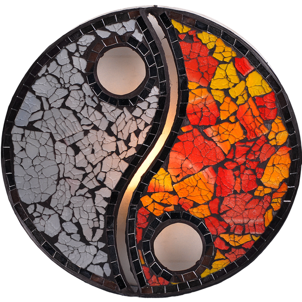 Balinesische runde Wand  Lampe aus Mosaiksteinen im Afrika-Deko-Shop kaufen