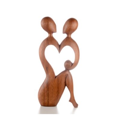 Afrikanische Liebespaar-Figur aus Holz, handgemachte Herz Paar-Skulptur kaufen