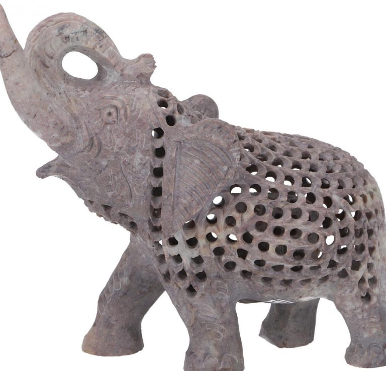 Traditionelle Speckstein Elefanten mit Baby Figuren, Deko aus Südafrika 